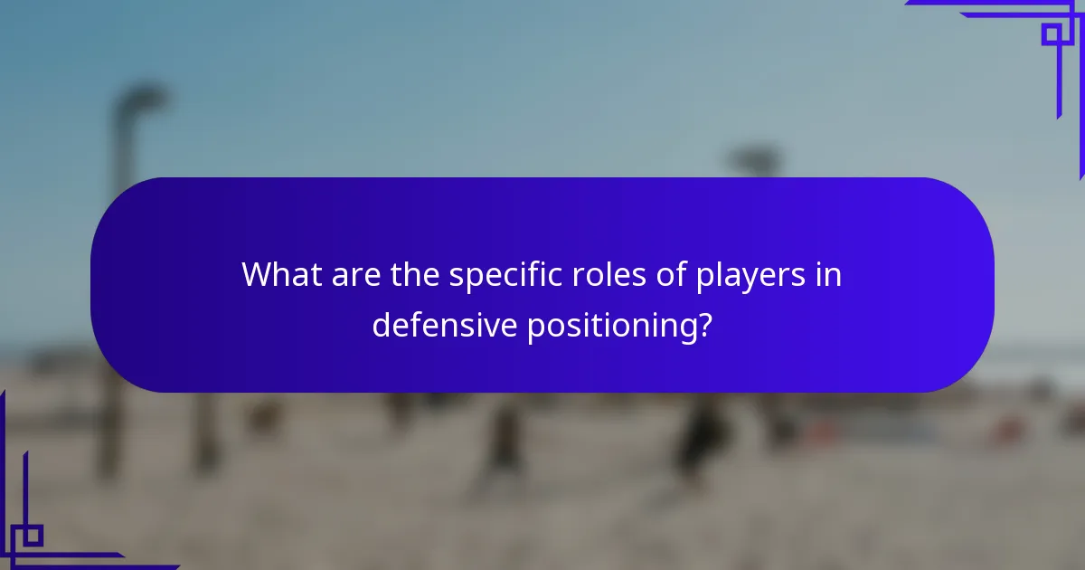 What are the specific roles of players in defensive positioning?