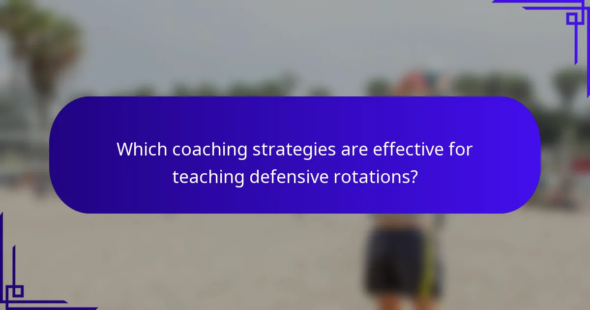 Which coaching strategies are effective for teaching defensive rotations?