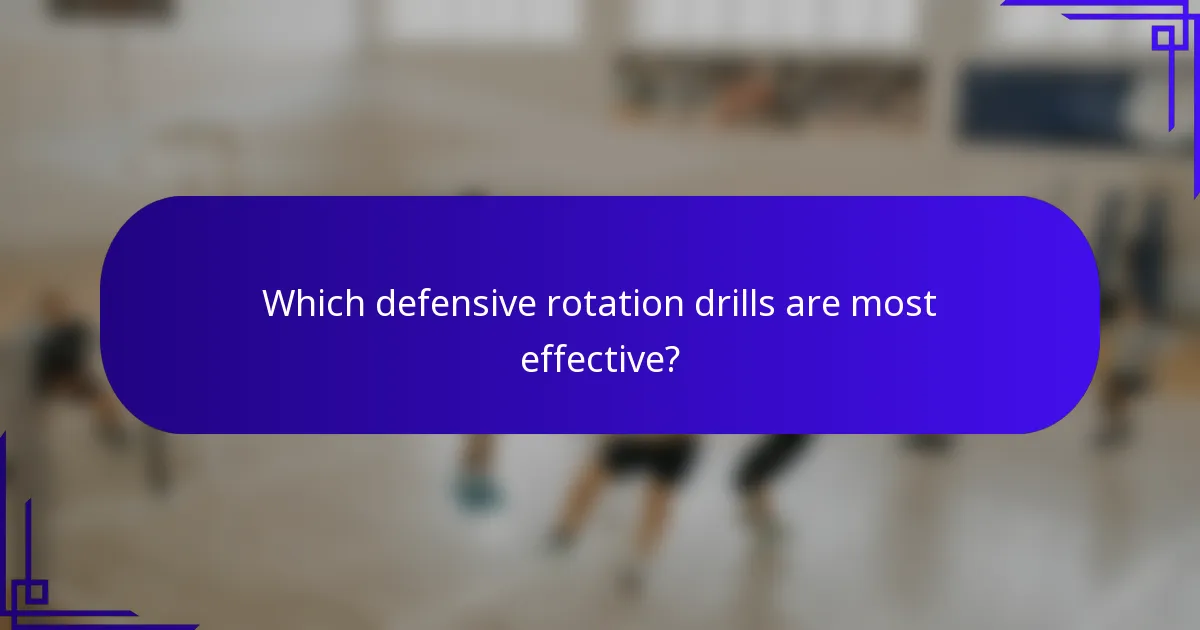 Which defensive rotation drills are most effective?